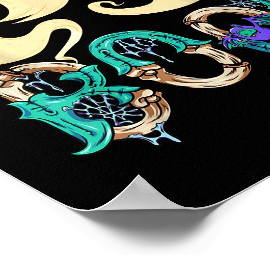 Creep It Real Skateboarding Ghost Retro Halloween Poster (Ecke)