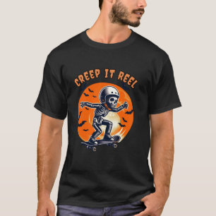 Creep It Real Spookoky Typ Skull Skateboard Kinder T-Shirt