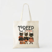 Creep It Real Vintag Kittens Retro Halloween Tragetasche (Vorne)