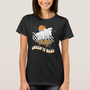 Creep It Real Vintage Ghost Skateboarding trägt T-Shirt
