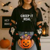 Creep It Real White Spider Puff Halloween T-Shirt