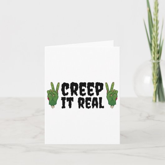 Creep It Real Zombie Hand Halloween Zombie Karte (Vorderseite)