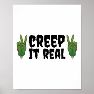 Creep It Real Zombie Hand Halloween Zombie Poster