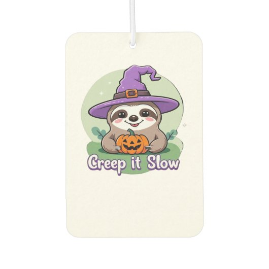 Creep It Slow � Cute Halloween Sloth Shirt with Pu Autolufterfrischer (Vorderseite)