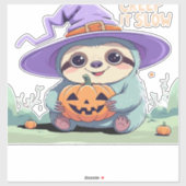 Creep It Slow � Cute Sloth Halloween Shirt  Funny  Aufkleber (Blatt)