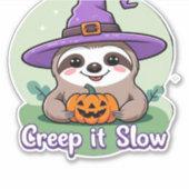 Creep It Slow - Niedliches Halloween Sloth Shirt m Aufkleber (Vorderseite)