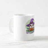 Creep It Slow - Niedliches Halloween Sloth Shirt m Kaffeetasse (Vorderseite Links)