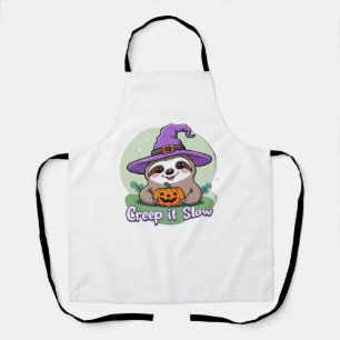 Creep It Slow - Niedliches Halloween Sloth Shirt m Schürze