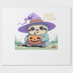 Creep It Slow – Süßes Faultier Halloween-Shirt Lus Geschenkpapier