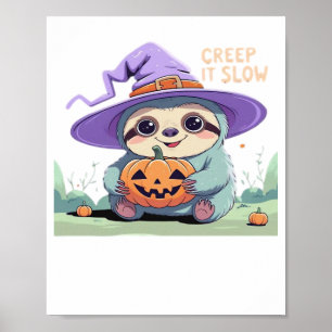 Creep It Slow – Süßes Faultier Halloween-Shirt Lus Poster