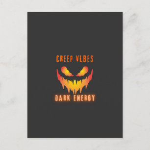 Creep Vibes Dunkle Energie _ Trendige Horror-Straß Postkarte