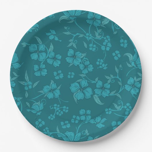 Creepe-Blume Muster 2 Pappteller (Vorderseite)