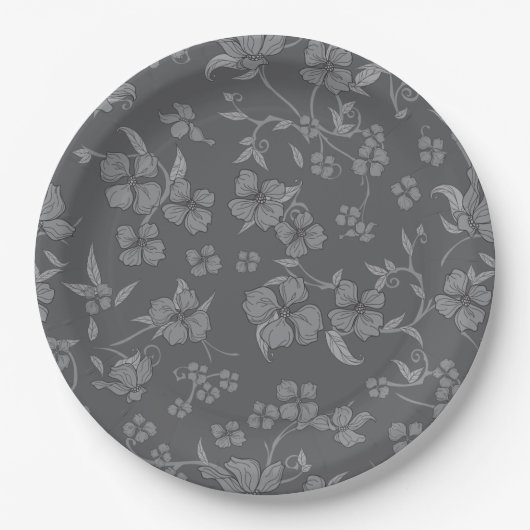 Creepe-Blume Muster 3 Pappteller (Vorderseite)