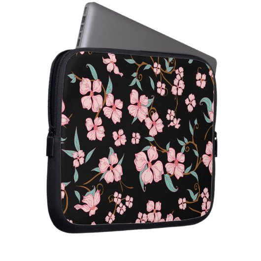 Creepe-Blume Muster 5 Laptopschutzhülle (Vorne Rechts)