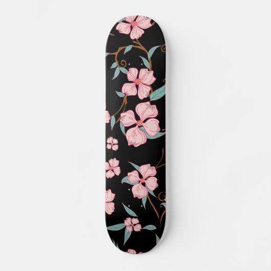 Creepe-Blume Muster 5 Skateboard (Vorderseite)