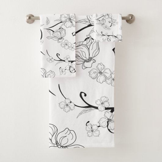 Creepe-Blume Muster 7 Badhandtuch Set (Insitu)