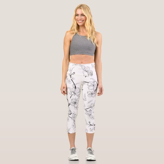Creepe-Blume Muster 7 Capri Leggings (Vorderseite)