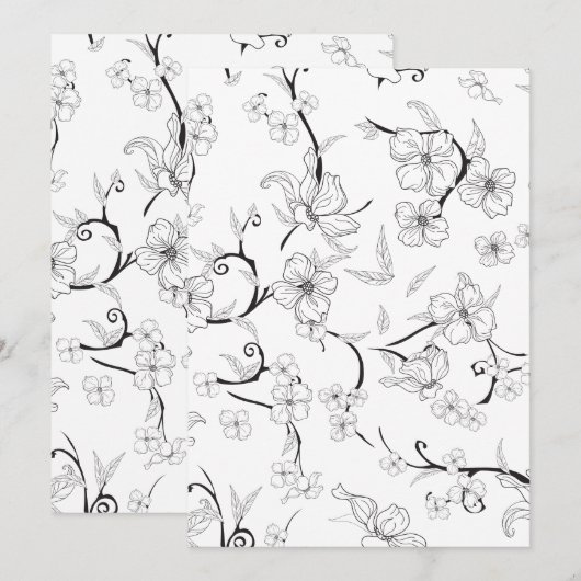 Creepe-Blume Muster 7 Dankeskarte (Vorne/Hinten)