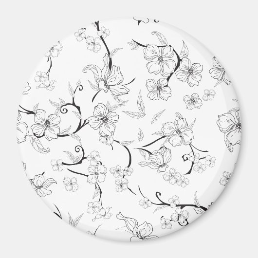 Creepe-Blume Muster 7 Magnet (Vorne)