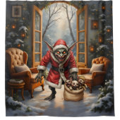 Creepe Christmas Goblin - Dark Fantasy Evil Santa Duschvorhang (Vorderseite)