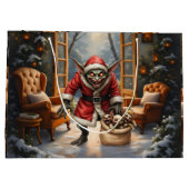 Creepe Christmas Goblin - Dark Fantasy Evil Santa Große Geschenktüte (Rückseite)
