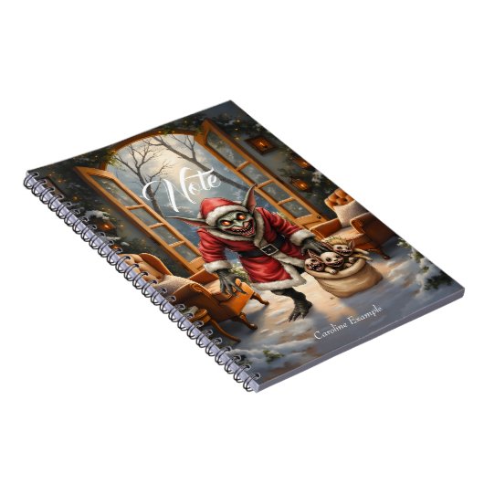 Creepe Christmas Goblin - Dark Fantasy Evil Santa Notizblock (Rechte Seite)