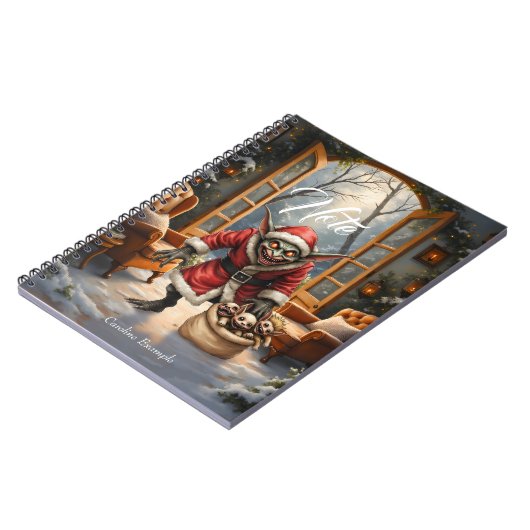 Creepe Christmas Goblin - Dark Fantasy Evil Santa Notizblock (Linke Seite)