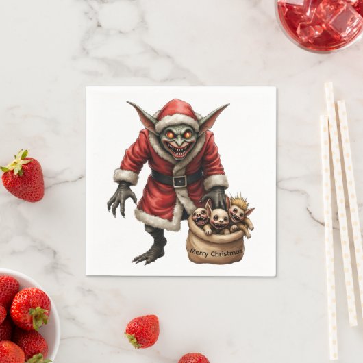 Creepe Christmas Goblin - Dark Fantasy Evil Santa Serviette (Beispiel)