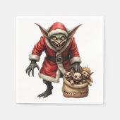 Creepe Christmas Goblin - Dark Fantasy Evil Santa Serviette (Vorderseite)