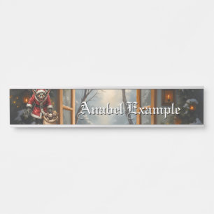 Creepe Christmas Goblin - Dark Fantasy Evil Santa Türschild