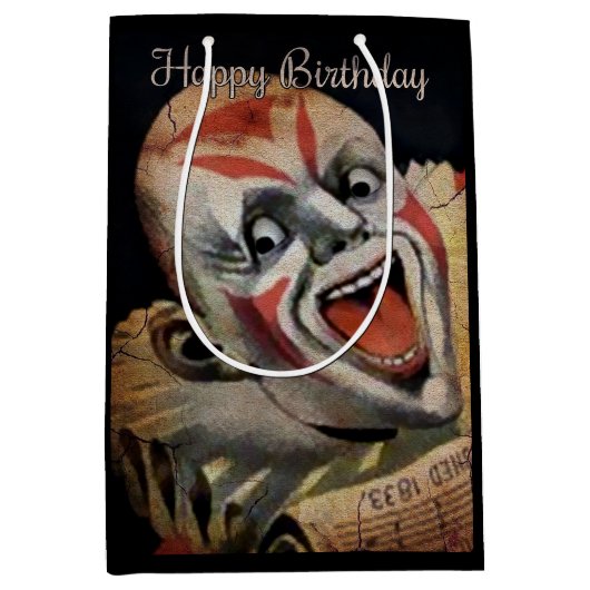 Creepe Clown Geburtstagsgeschenk-Tasche Mittlere Geschenktüte (Vorderseite)