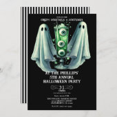 Creepe Cocktails & Costumes Ghost Halloween-Party Einladung (Vorne/Hinten)