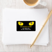 Creepe-gelbe Katzenaugen Todesstarre Rücksendeadre Adressaufkleber (Insitu)