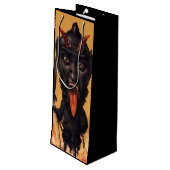 Creepe Krampus Weinbeutel Geschenktüte Für Weinflaschen (Rückseite Schrägansicht)