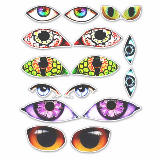 Creepe People Animal Creature Eyes Aufkleber (Vorderseite)