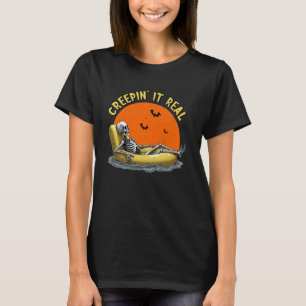 Creepin es echtes lustiges Halloween Skelett Entsp T-Shirt