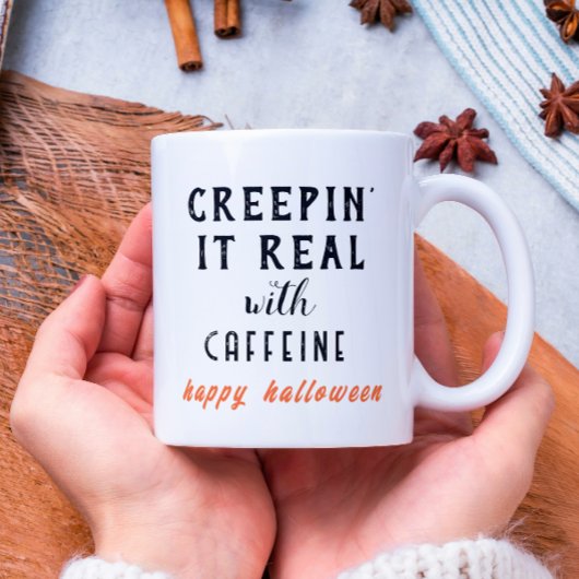 Creepin' Es ist ein echtes weißes Halloween-Tasse Kaffeetasse