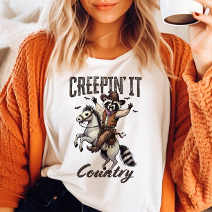 Creepin' It Country Vintage Waschbär Halloween T-Shirt