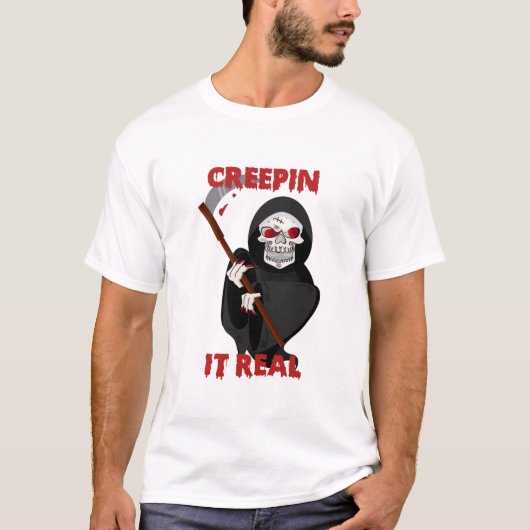 Creepin it echter beängstigender Schädel zwischen T-Shirt (Vorderseite)