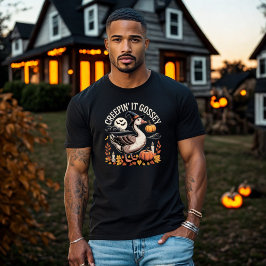 Creepin' It Gossey Halloween Gans in Hexenhut T-Shirt