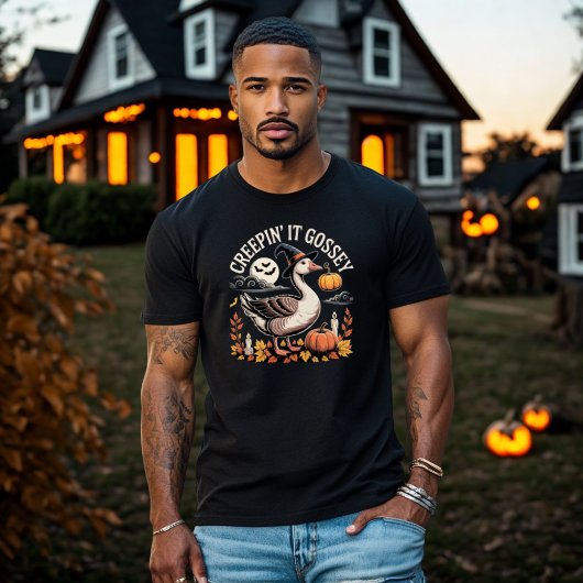Creepin' It Gossey Halloween Gans in Hexenhut T-Shirt