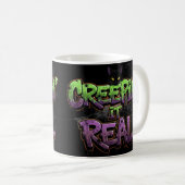 Creepin" it Real - Cool Graffiti Halloween Cat & S Kaffeetasse (VorderseiteRechts)