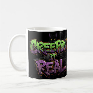 Creepin" it Real - Cool Graffiti Halloween Cat & S Kaffeetasse