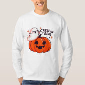 Creepin’ It Real - Friendly Ghost & Pumpkin T-Shirt (Vorderseite)