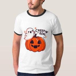 Creepin’ It Real - Friendly Ghost & Pumpkin T-Shirt