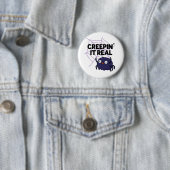 Creepin It Real Funny Halloween Spider Puff Button (Beispiel)