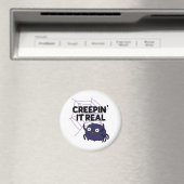 Creepin It Real Funny Halloween Spider Puff Magnet (In Situ (Geschirrspüler))