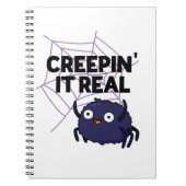 Creepin It Real Funny Halloween Spider Puff Notizblock (Vorderseite)