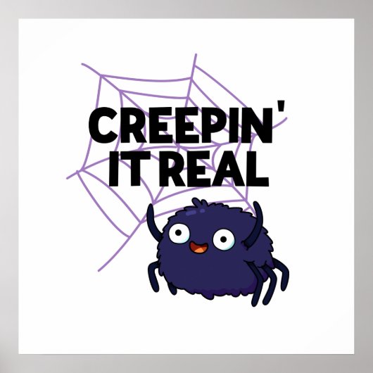 Creepin It Real Funny Halloween Spider Puff Poster (Vorne)
