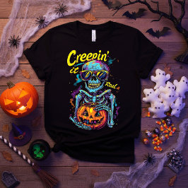 Creepin’ It Real - Funny Spookoky Halloween Skelet T-Shirt